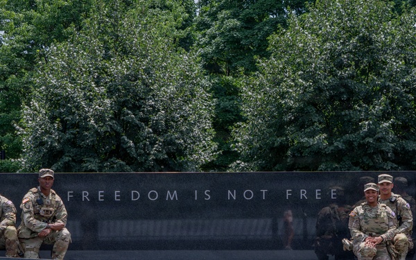 Mississippi National Guard Soldiers patrol ahead of UFC Freedom 250 in Washington, D.C.