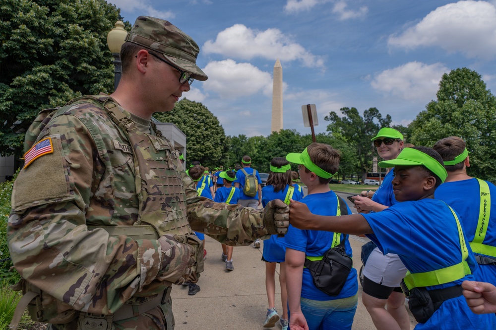 Mississippi National Guard Soldiers patrol ahead of UFC Freedom 250 in Washington, D.C.