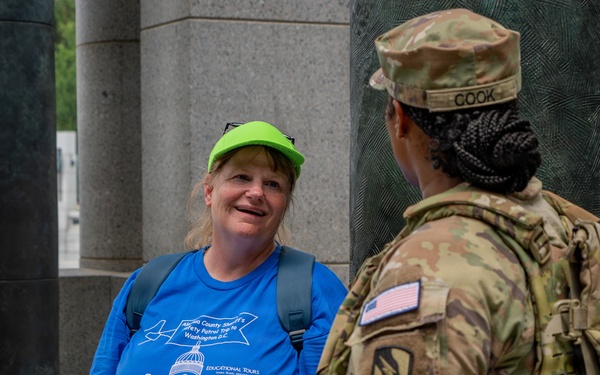Mississippi National Guard Soldiers patrol ahead of UFC Freedom 250 in Washington, D.C.
