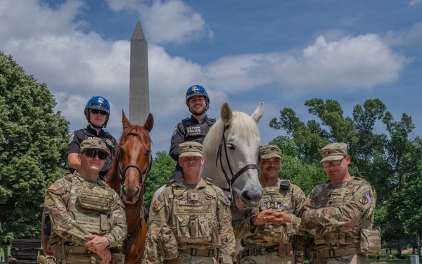 Mississippi National Guard Soldiers patrol ahead of UFC Freedom 250 in Washington, D.C.
