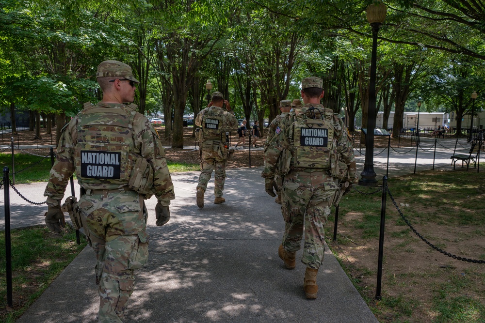 Mississippi National Guard Soldiers Patrol ahead of UFC Freedom 250 in Washington, D.C.