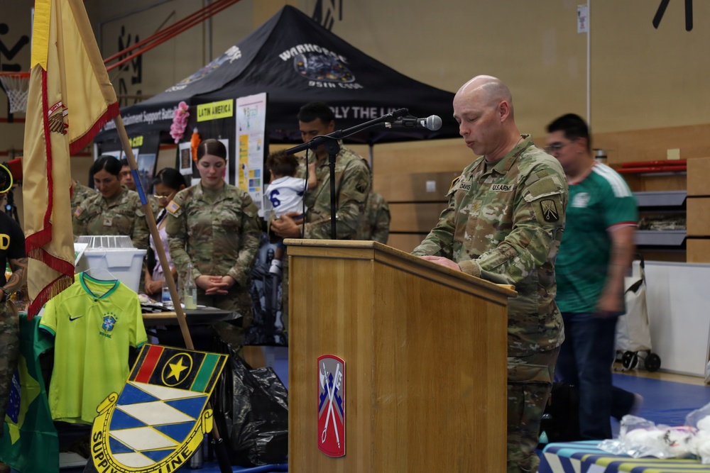 16th Sustainment Brigade Chaplain Leads Prayer at Army Heritage Celebration