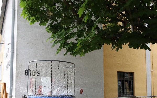 Commander Takes Dunk Tank Drop During Army Birthday Festivities