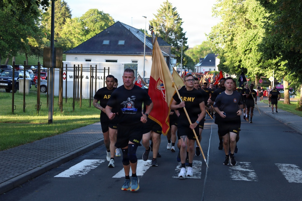 16th Sustainment Brigade Leadership Heads Base‑Wide Formation Run
