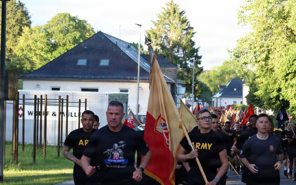 16th Sustainment Brigade Leadership Heads Base‑Wide Formation Run