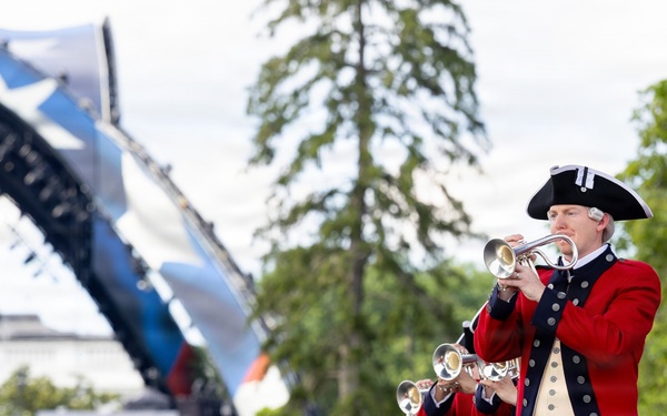 U.S. Army Old Guard Fife and Drum Corps performs at UFC Freedom 250 Fan Fest