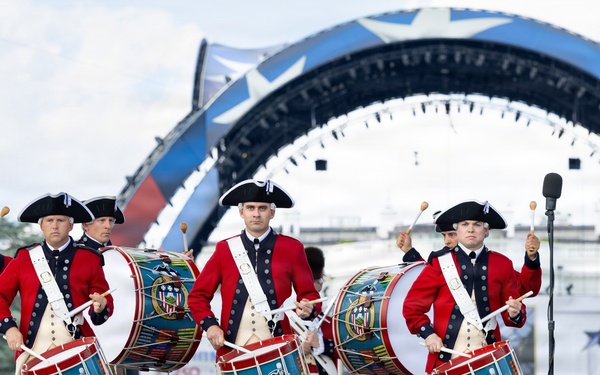 U.S. Army Old Guard Fife and Drum Corps performs at UFC Freedom 250 Fan Fest