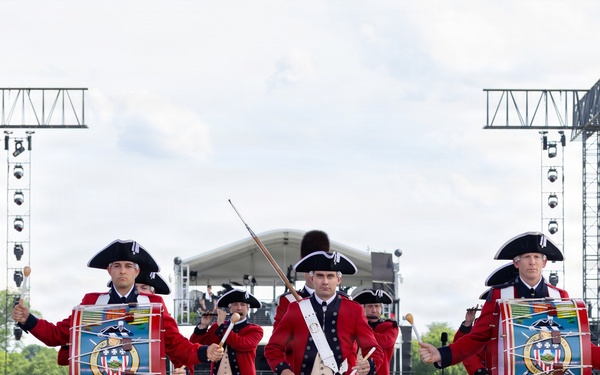U.S. Army Old Guard Fife and Drum Corps performs at UFC Freedom 250 Fan Fest