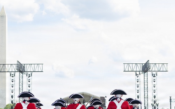 U.S. Army Old Guard Fife and Drum Corps performs at UFC Freedom 250 Fan Fest
