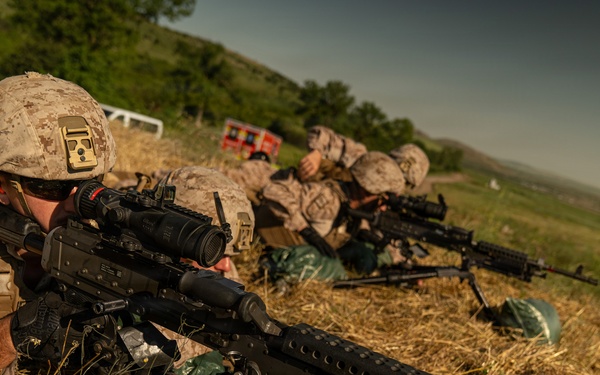 U.S. Marines demonstrate lethality on machine gun range in Romania