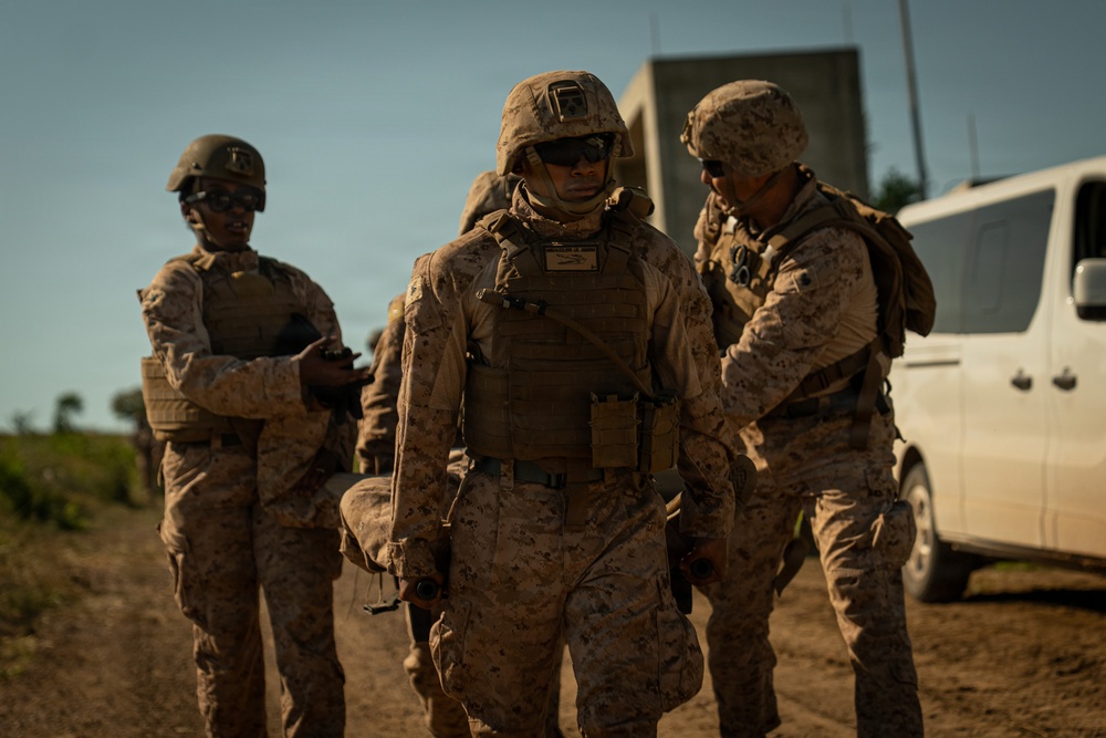 U.S. Marines and Romanian emergency responders conduct casualty evacuation drill during Sea Breeze 26