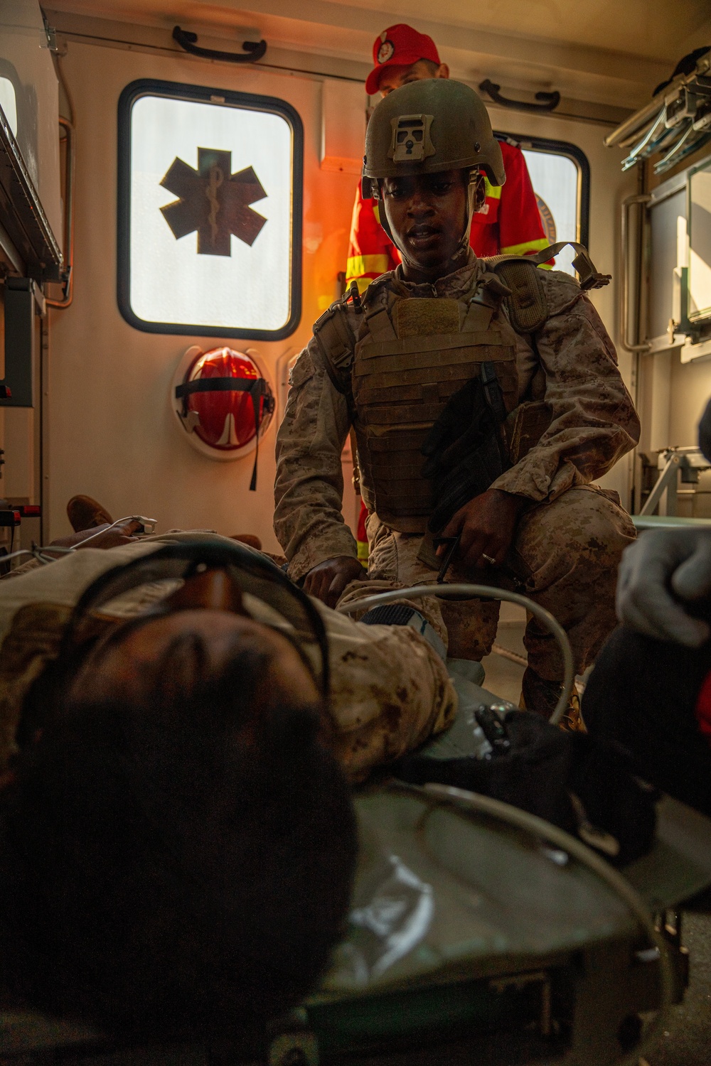 U.S. Marines and Romanian emergency responders conduct casualty evacuation drill during Sea Breeze 26