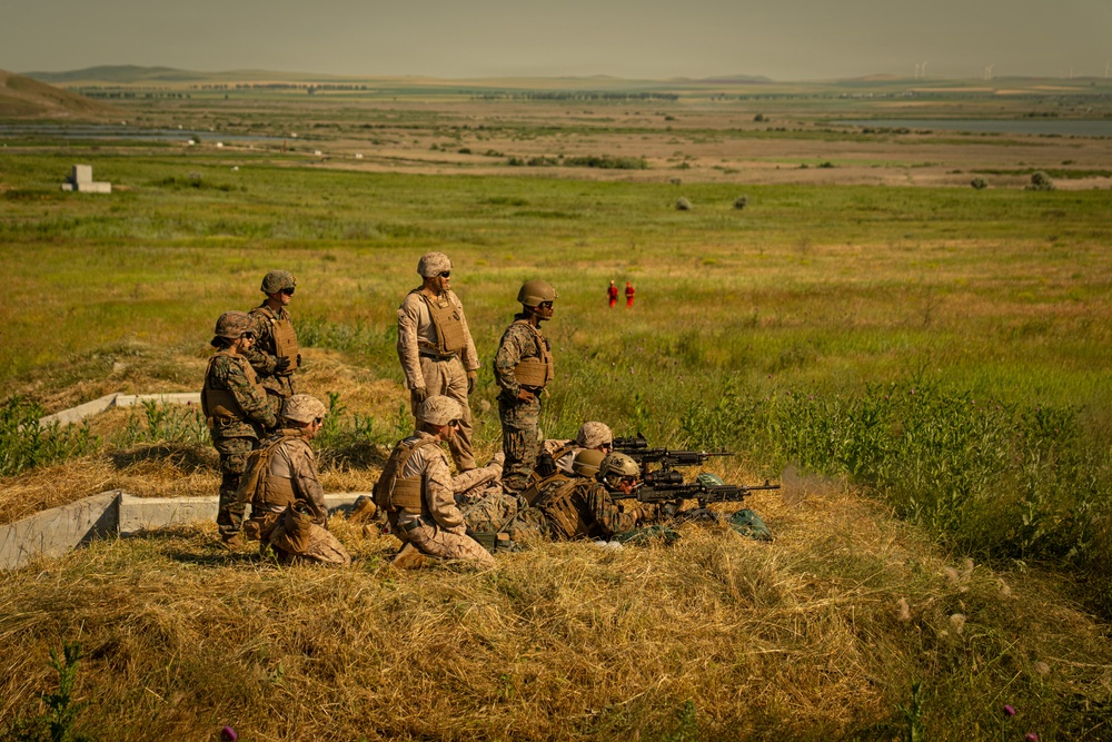 U.S. Marines conduct M240B machine gun range during Sea Breeze 26