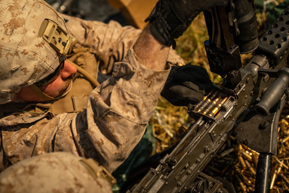 U.S. Marines conduct M240B machine gun range during Sea Breeze 26
