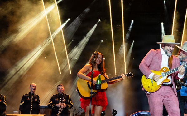 The U.S. Army Ceremonial Band performs with Zac Brown Band at Freedom 250 Fan Fest