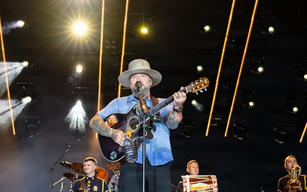 The U.S. Army Ceremonial Band performs with Zac Brown Band at Freedom 250 Fan Fest