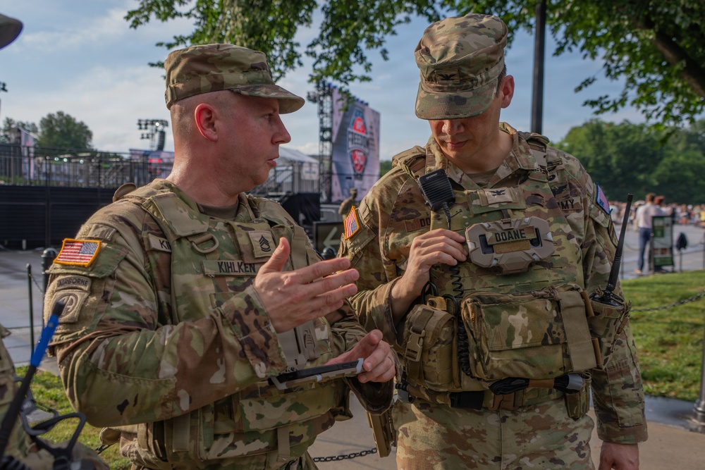 Mississippi National Guardsmen support operations during the UFC Freedom 250 Press Conference