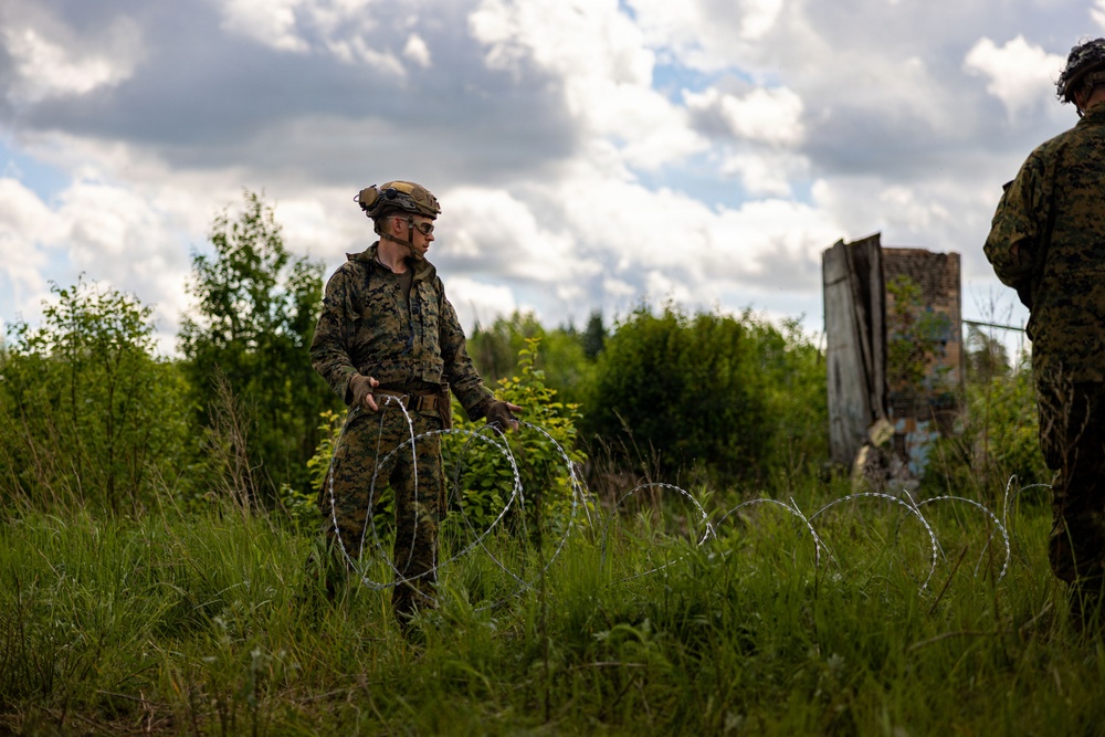 U.S. Explosive Ordnance Disposal Marines conduct a demolition range while in Baltic Sea