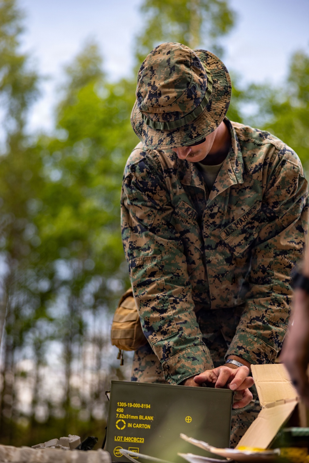U.S. Explosive Ordnance Disposal Marines conduct a demolition range while in Baltic Sea
