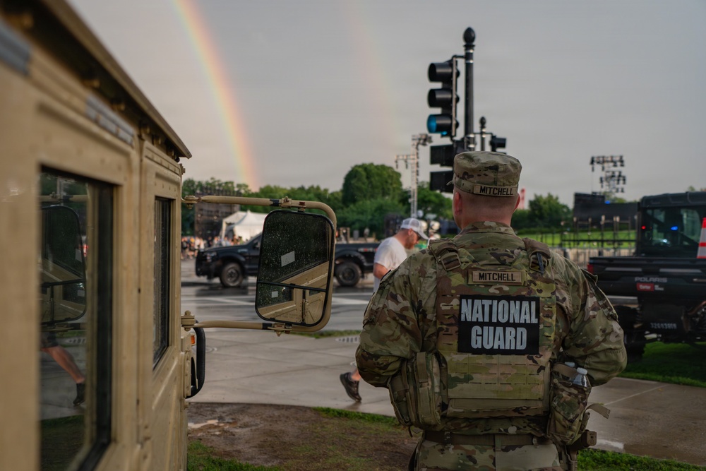 Mississippi National Guardsmen support operations during the UFC Freedom 250 Press Conference