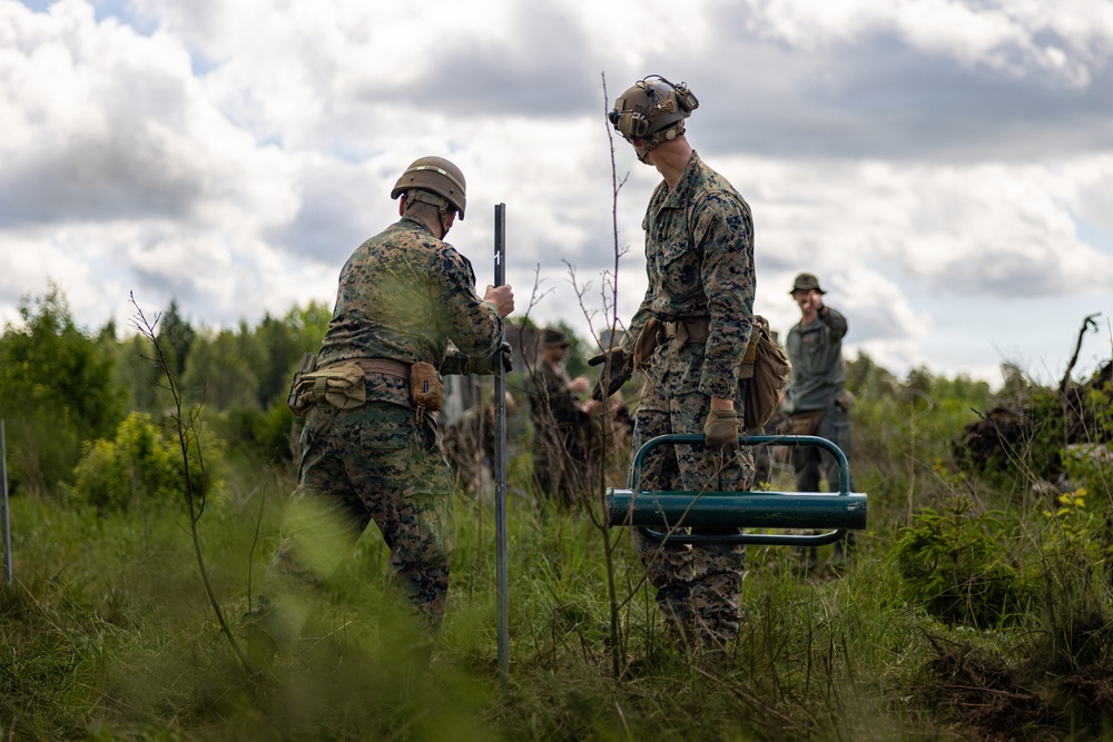 U.S. Explosive Ordnance Disposal Marines conduct a demolition range while in Baltic Sea