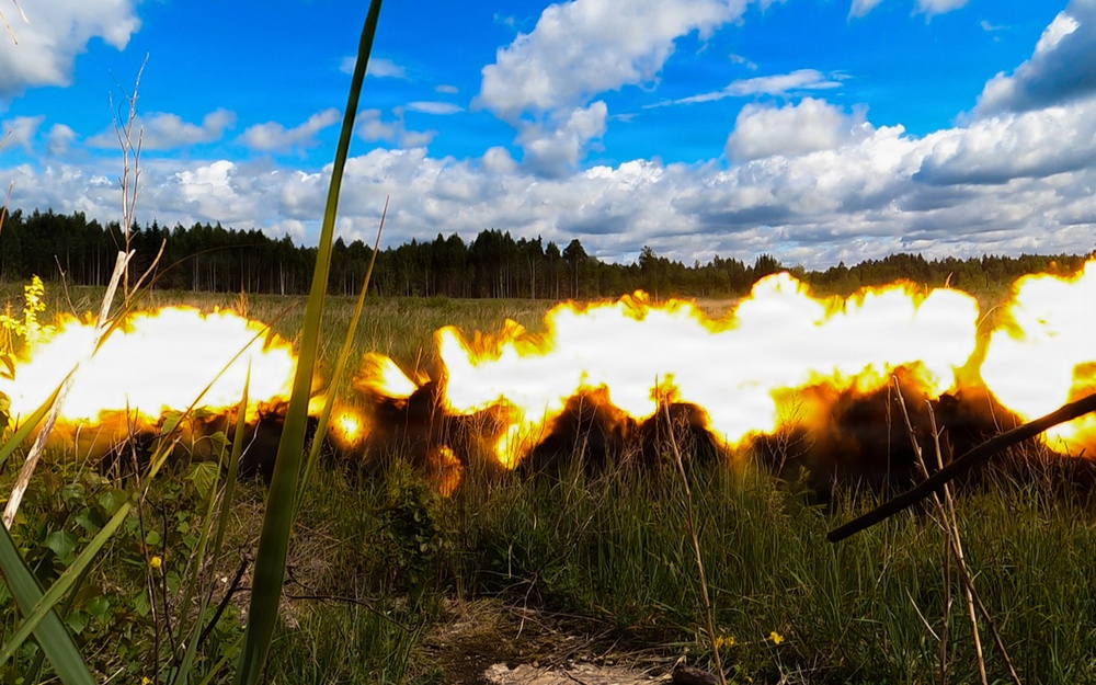 U.S. Explosive Ordnance Disposal Marines conduct a demolition range while in Baltic Sea