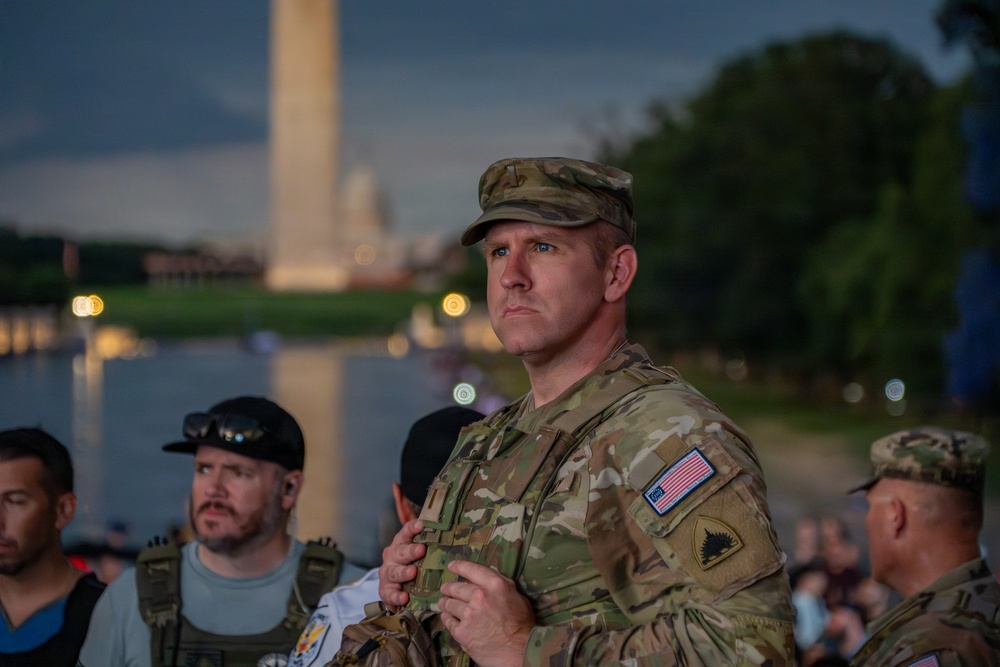 District of Columbia National Guardsmen support operations during the UFC Freedom 250 Press Conference