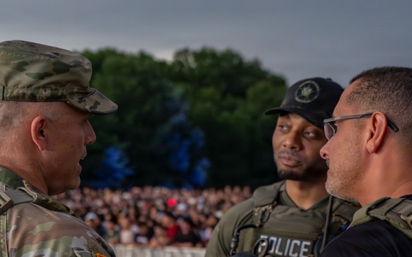 District of Columbia National Guardsmen support operations during the UFC Freedom 250 Press Conference