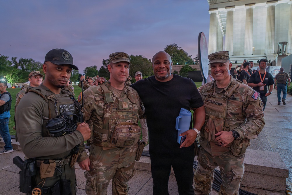 District of Columbia National Guardsmen support operations during the UFC Freedom 250 Press Conference