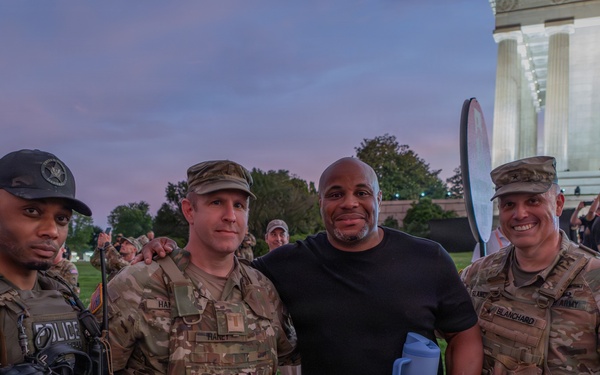 District of Columbia National Guardsmen support operations during the UFC Freedom 250 Press Conference