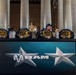 Production teams prepare for the UFC Freedom 250 Press Conference