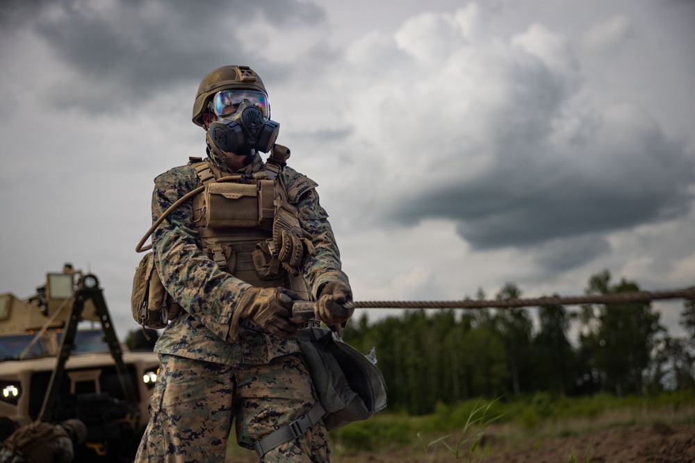 U.S. Marines conduct vehicle recovery drills in Baltic Sea
