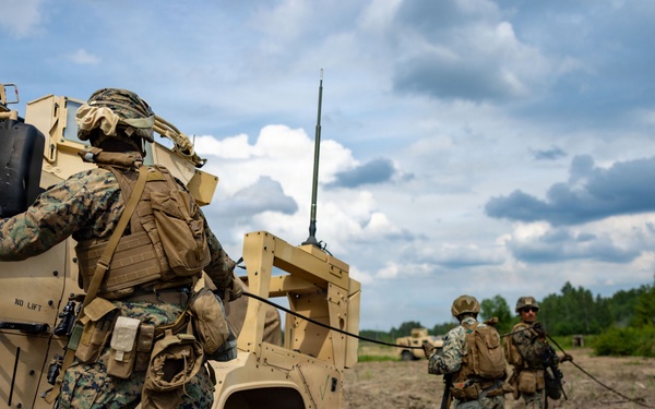 U.S. Marines conduct vehicle recovery drills in Baltic Sea
