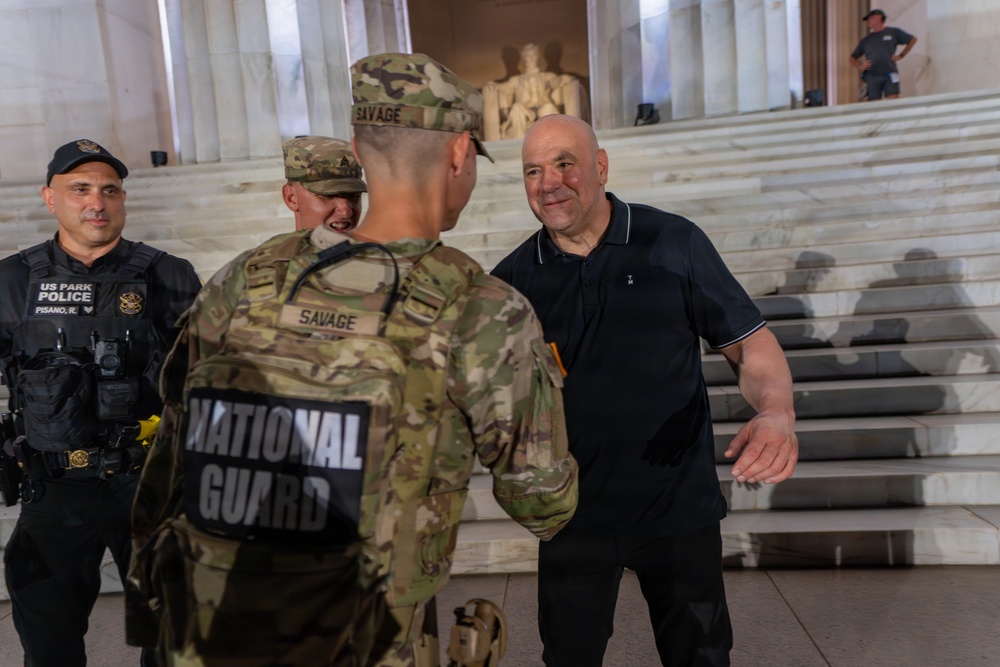 Mississippi National Guardsmen meet Dana White at the UFC Freedom 250 Press Conference