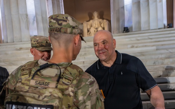 Mississippi National Guardsmen meet Dana White at the UFC Freedom 250 Press Conference
