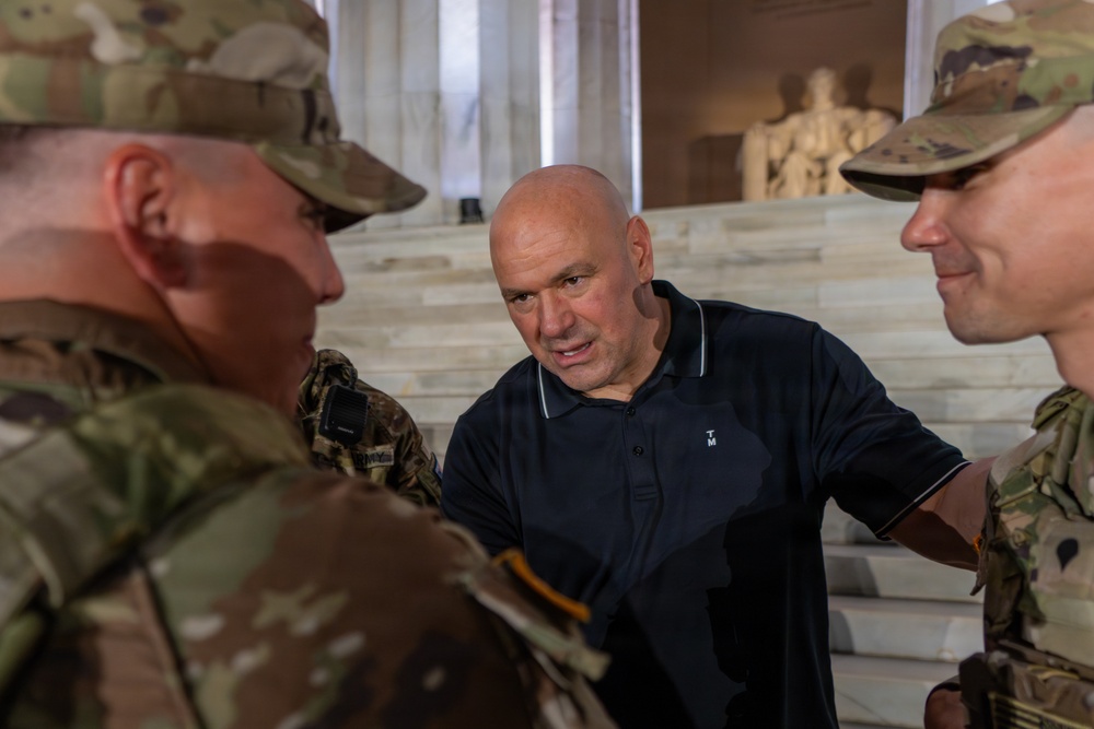 Mississippi National Guardsmen meet Dana White at the UFC Freedom 250 Press Conference