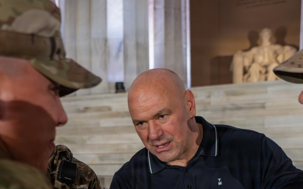 Mississippi National Guardsmen meet Dana White at the UFC Freedom 250 Press Conference