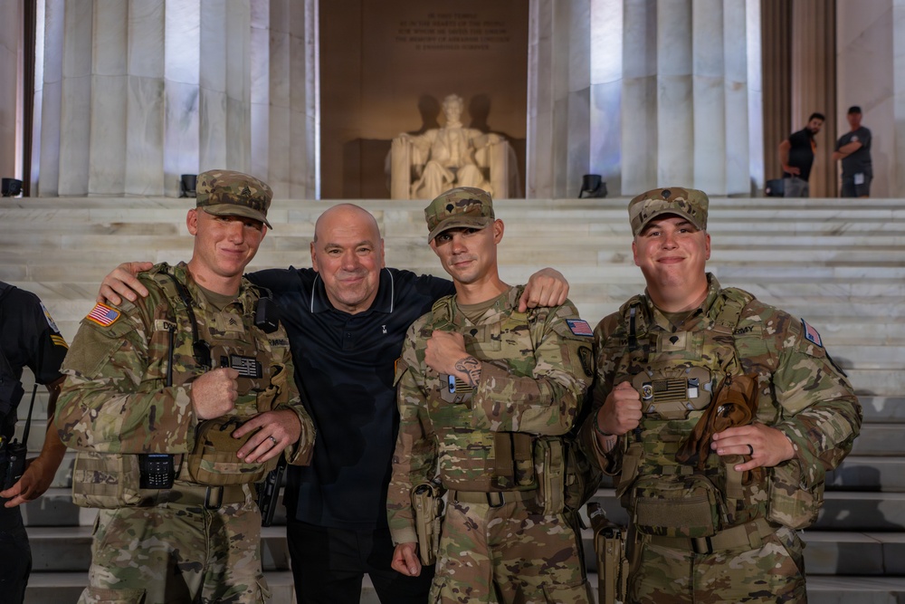 Mississippi National Guardsmen meet Dana White at the UFC Freedom 250 Press Conference