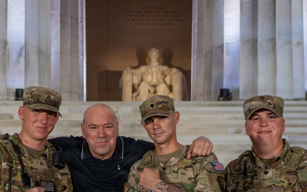 Mississippi National Guardsmen meet Dana White at the UFC Freedom 250 Press Conference