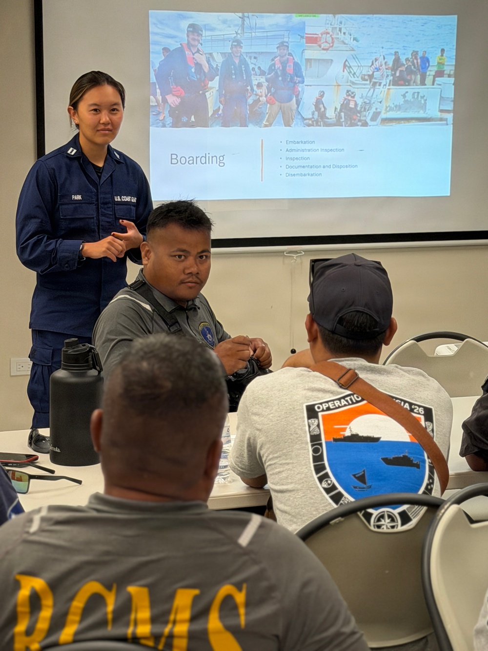 United States, Australia, Pacific Island partners participate in a boarding officer discussion