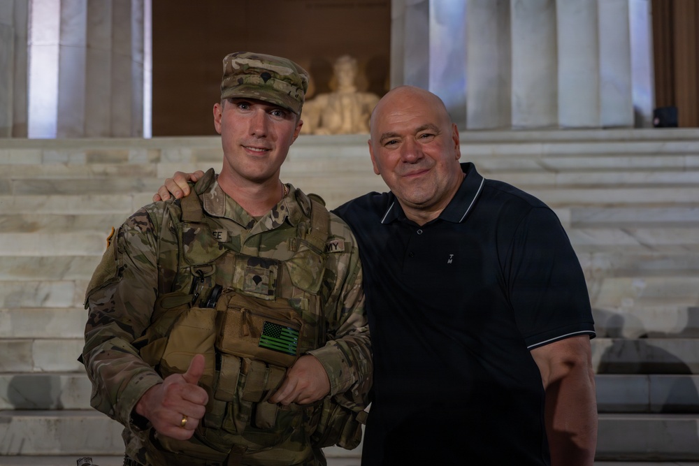Mississippi National Guardsmen meet Dana White at the UFC Freedom 250 Press Conference