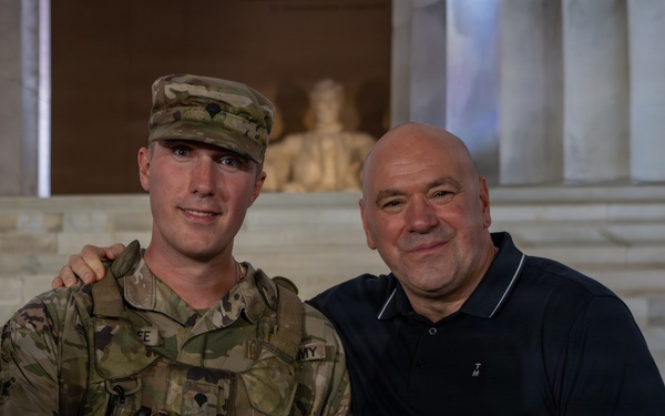 Mississippi National Guardsmen meet Dana White at the UFC Freedom 250 Press Conference