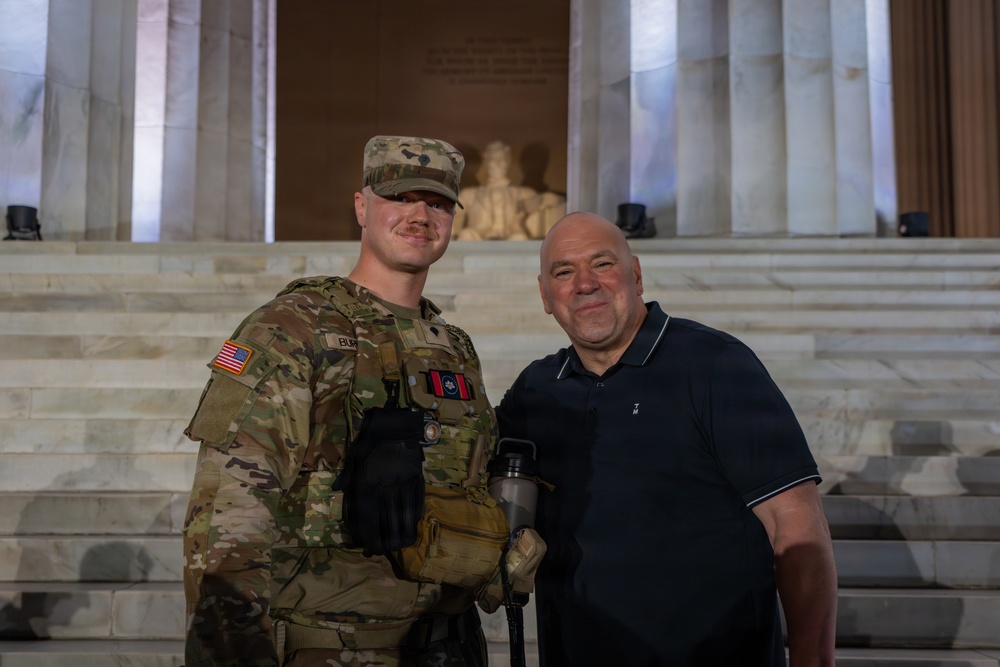 Mississippi National Guardsmen meet Dana White at the UFC Freedom 250 Press Conference