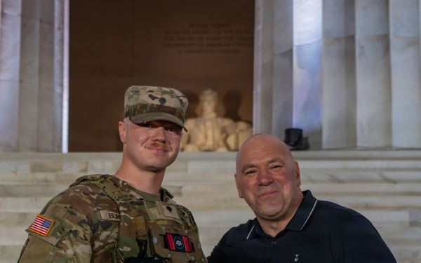 Mississippi National Guardsmen meet Dana White at the UFC Freedom 250 Press Conference