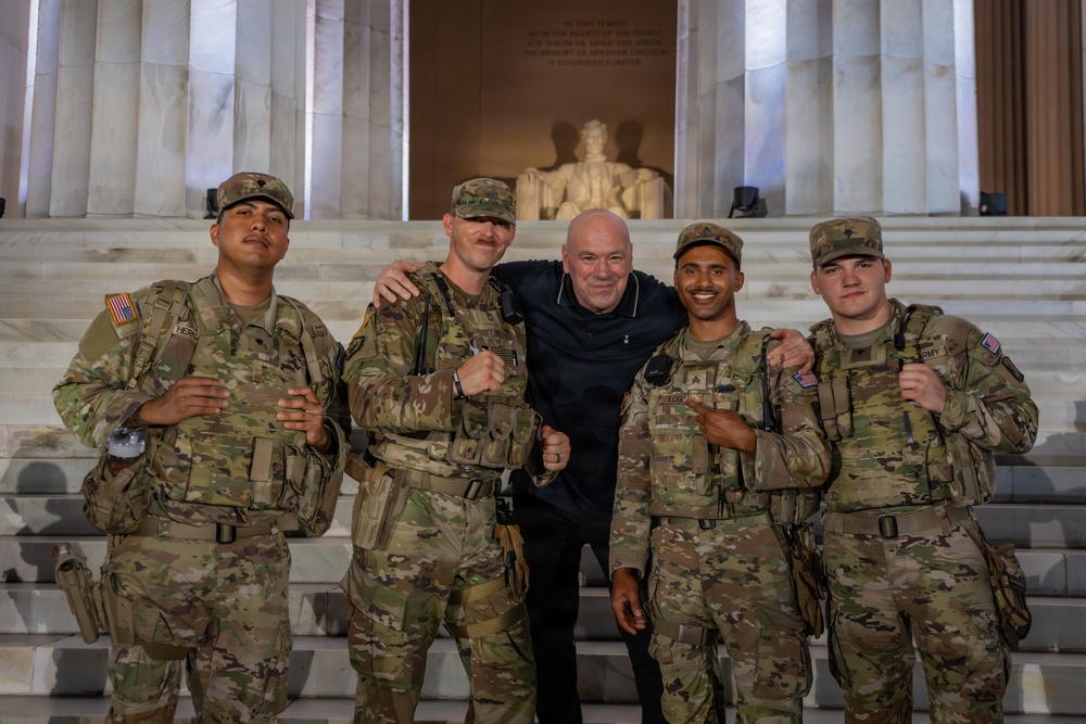 Mississippi National Guardsmen meet Dana White at the UFC Freedom 250 Press Conference