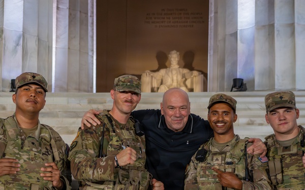 Mississippi National Guardsmen meet Dana White at the UFC Freedom 250 Press Conference