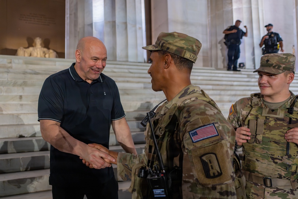 Mississippi National Guardsmen meet Dana White at the UFC Freedom 250 Press Conference