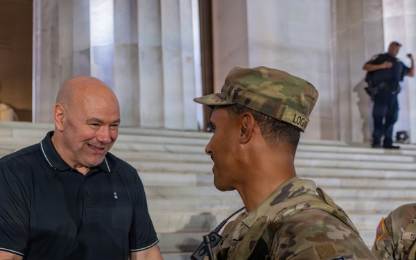 Mississippi National Guardsmen meet Dana White at the UFC Freedom 250 Press Conference