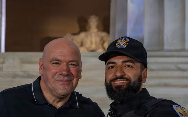 U.S. Park Police Officers meet Dana White at the UFC Freedom 250 Press Conference