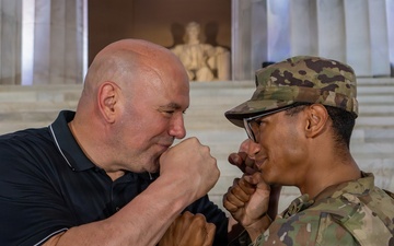Mississippi National Guardsmen meet Dana White at the UFC Freedom 250 Press Conference